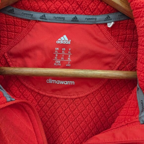 ADIDAS MENS RUNNING SWEATSHIRT SIZE XL RED COLOR WITH QUARTER ZIPPER - Picture 3 of 11